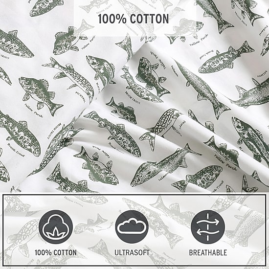 Eddie Bauer Wes Fish Face Sheet Set