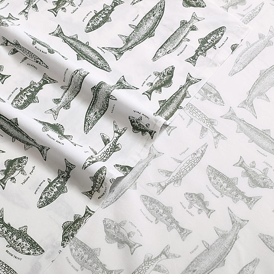 Eddie Bauer Wes Fish Face Sheet Set