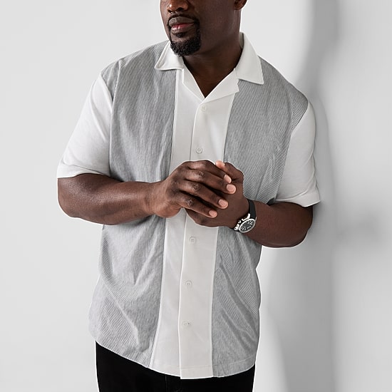 Shaquille O'Neal XLG™ Mens Short Sleeve Big and Tall Camp Shirt