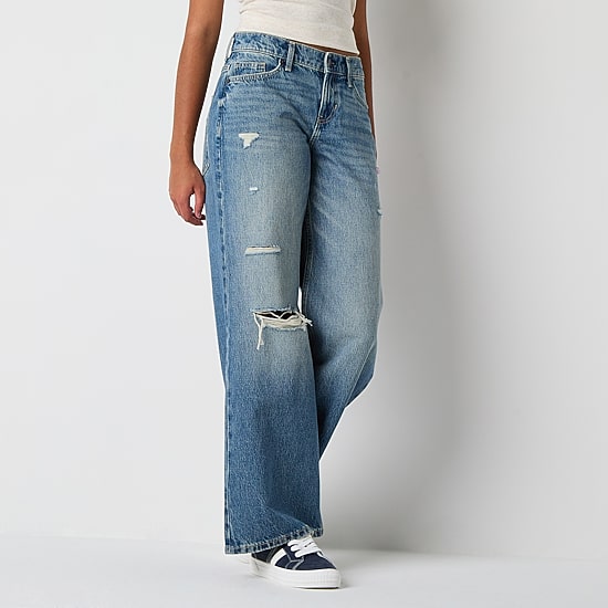Arizona Womens Juniors Low Rise Baggy Fit Jean