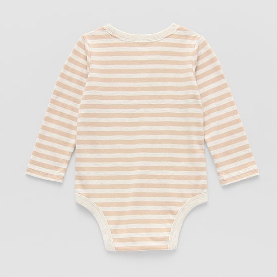 Okie Dokie Baby Boys Round Neck Long Sleeve Bodysuit