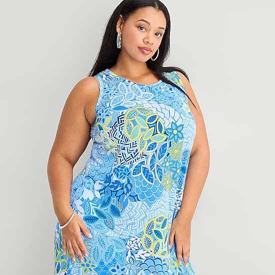 MSK Womens Plus Round Neck Sleeveless Maxi Dress