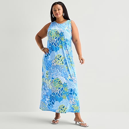 jcp plus size maxi dresses 24seven Comfort Apparel Womens Plus Scoop Neck 3/4 Sleeve Maxi Dress