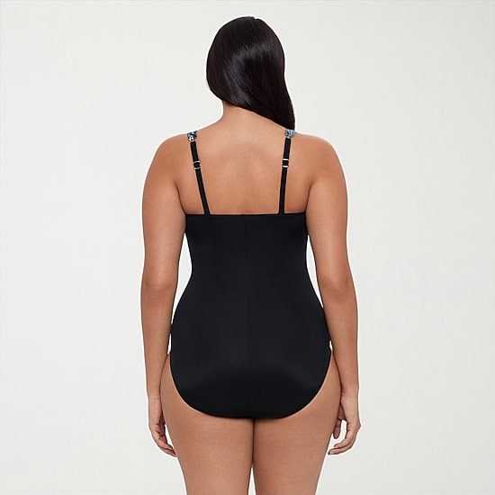 Trimshaper Womens Paisley Moderate Coverage One Piece Swimsuit