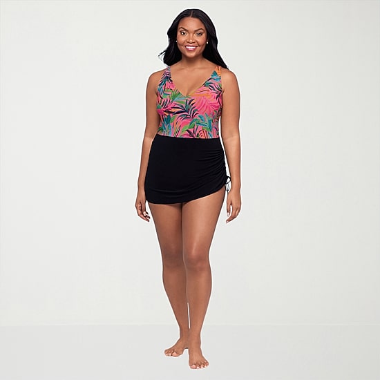 Trimshaper Womens Leaf Swim Dress