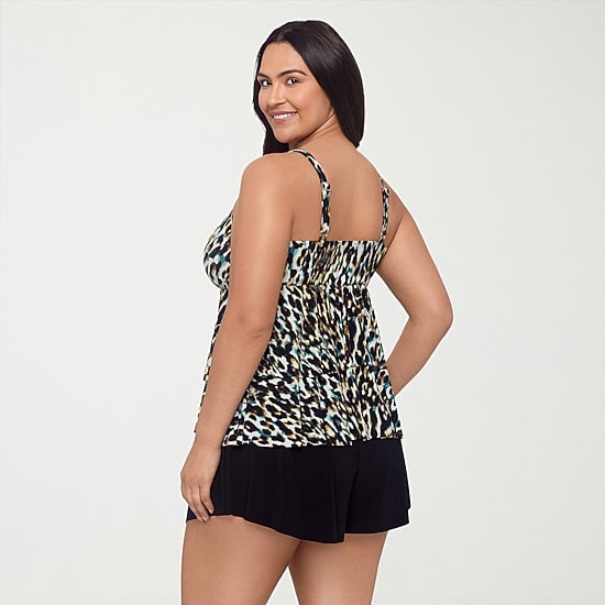 Trimshaper Womens Animal Tankini Swimsuit Top