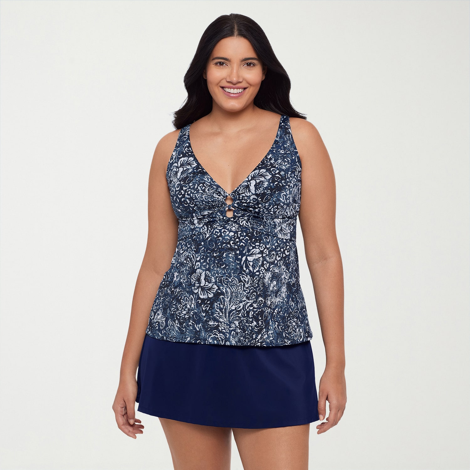 Trimshaper Womens Paisley Tankini Swimsuit Top