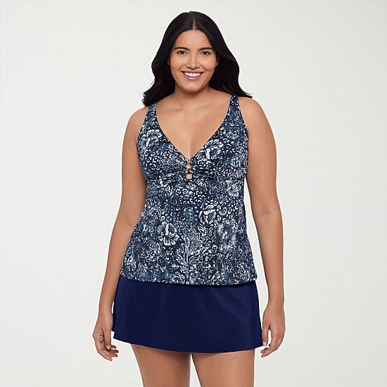 Trimshaper Womens Paisley Tankini Swimsuit Top