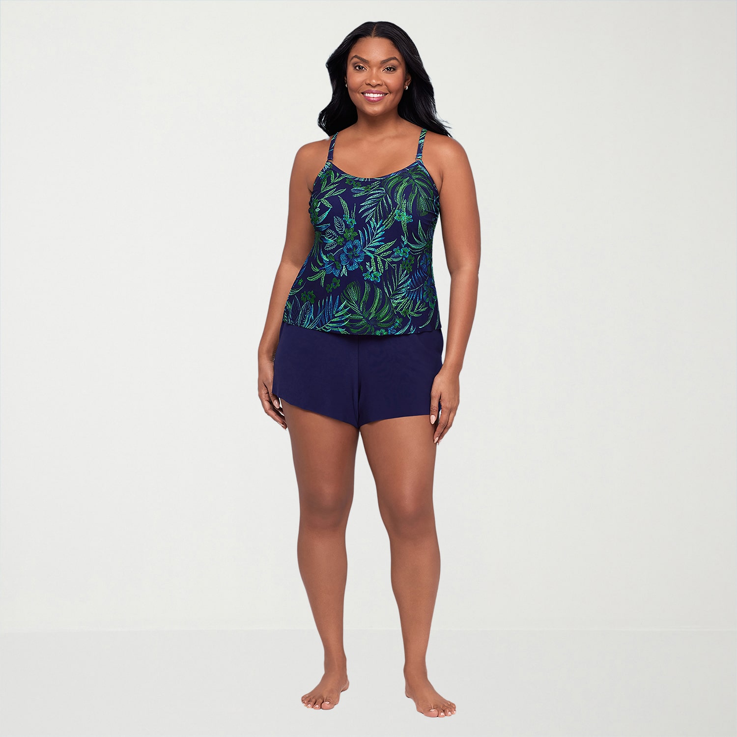 Trimshaper Womens Leaf Moderate Coverage One Piece Swimsuit
