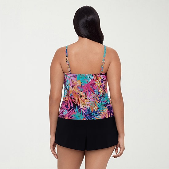 Trimshaper Womens Leaf Moderate Coverage One Piece Swimsuit