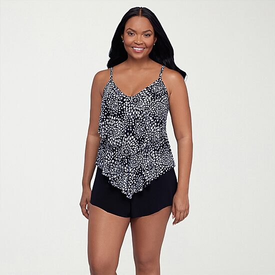 Trimshaper Womens Floral Tankini Swimsuit Top