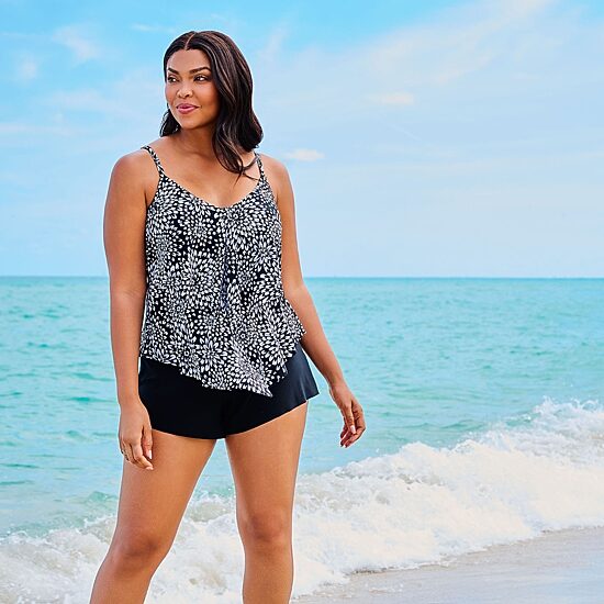 Trimshaper Womens Floral Tankini Swimsuit Top