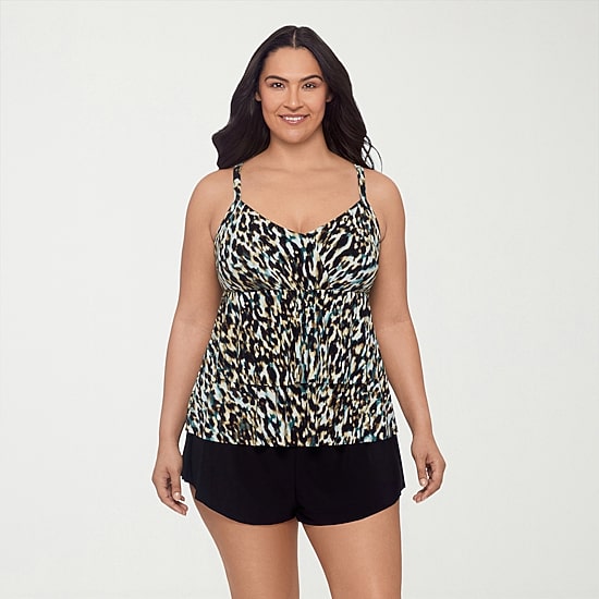Trimshaper Womens Animal Tankini Swimsuit Top