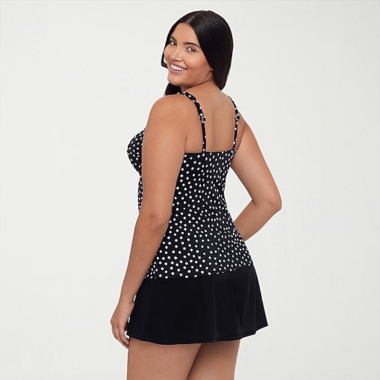 Trimshaper Womens Dots Tankini Swimsuit Top