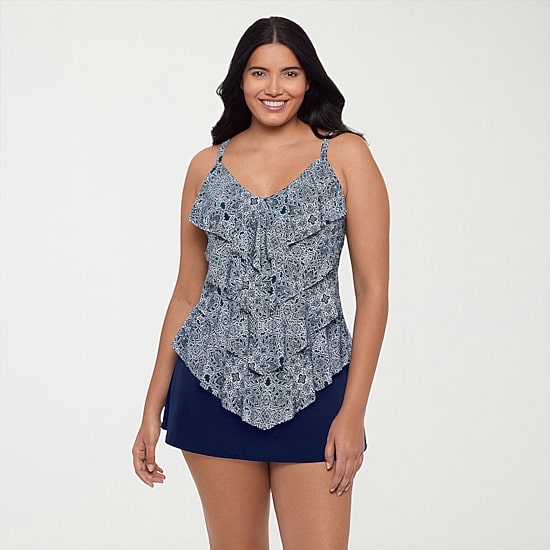 Trimshaper Womens Paisley Tankini Swimsuit Top