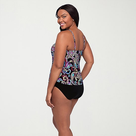 Trimshaper Womens Paisley Tankini Swimsuit Top