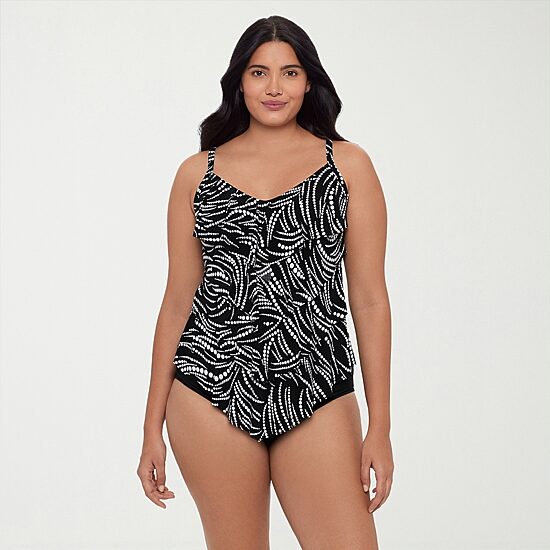 Trimshaper Womens Dots Tankini Swimsuit Top