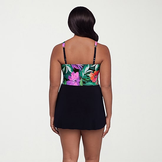 Trimshaper Womens Floral Swim Dress