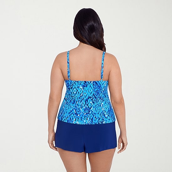 Trimshaper Womens Abstract Moderate Coverage One Piece Swimsuit