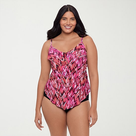 Trimshaper Womens Tie Dye Tankini Swimsuit Top