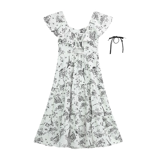 by&by girl Big Kid Girls Flutter Short Sleeve A-Line Dress