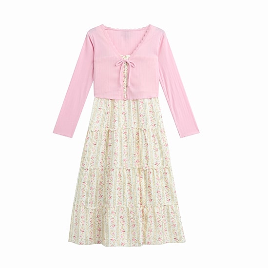 by&by girl Big Kid Girls Floral 2-pc. Dress Set