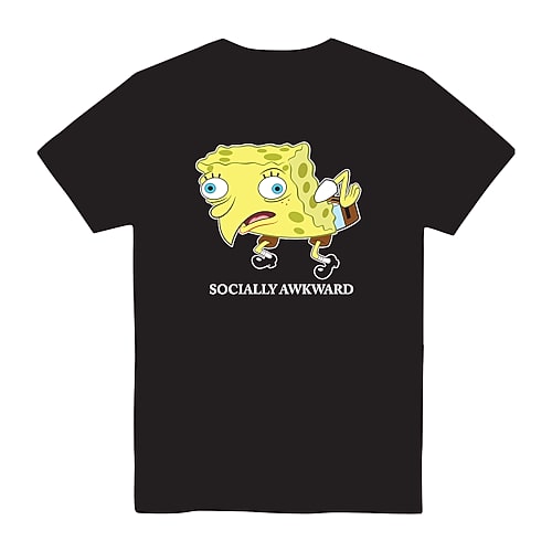 Little & Big Kid Boys Crew Neck Short Sleeve Regular Fit Spongebob Graphic T-Shirt, Large (14-16), Black