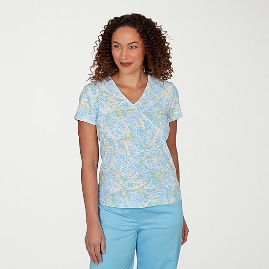 Hearts Of Palm Womens V Neck Short Sleeve T-Shirt