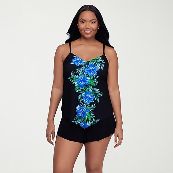 Trimshaper Womens Floral Tankini Swimsuit Top