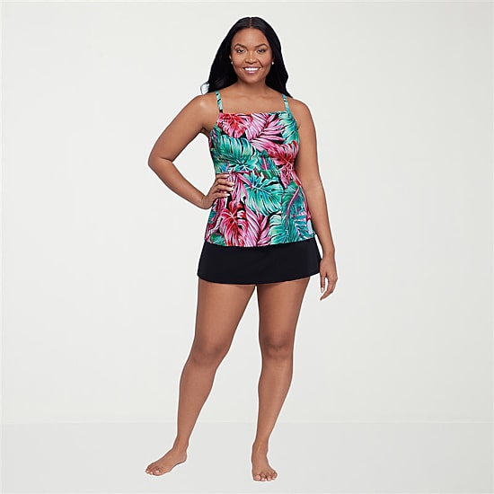 Trimshaper Womens Leaf Tankini Swimsuit Top