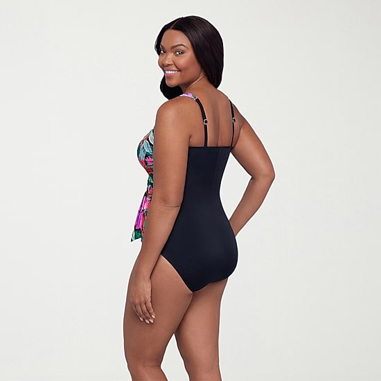 Trimshaper Womens Floral Moderate Coverage One Piece Swimsuit