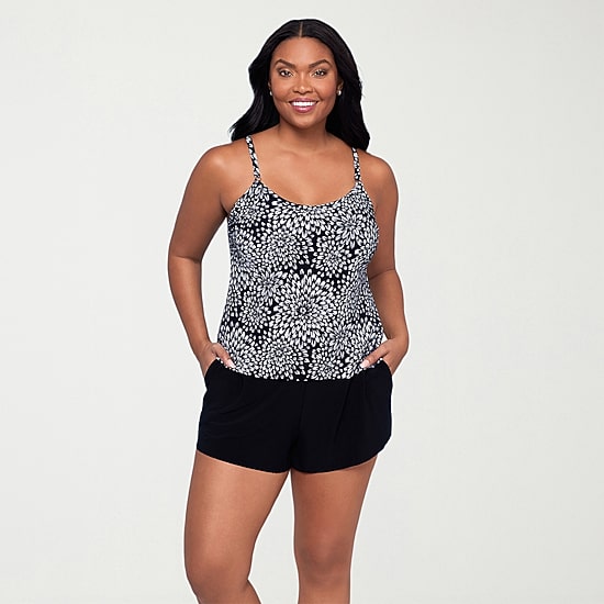 Trimshaper Womens Floral Moderate Coverage One Piece Swimsuit