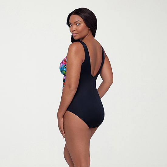 Trimshaper Womens Floral Moderate Coverage One Piece Swimsuit