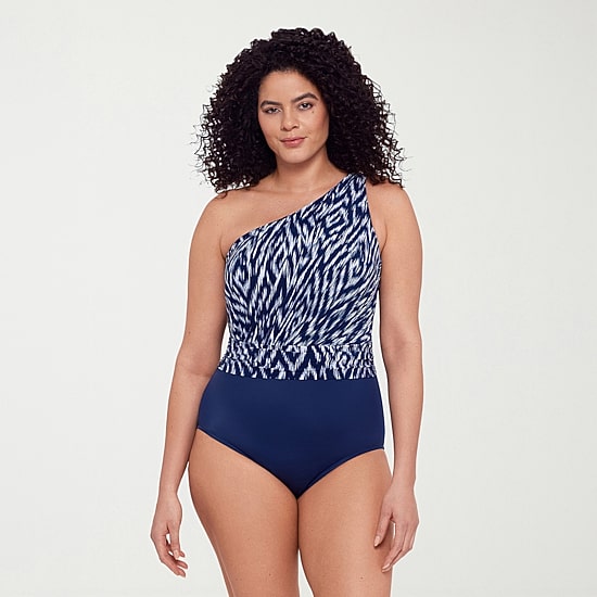 Trimshaper Womens Argyle Moderate Coverage One Piece Swimsuit