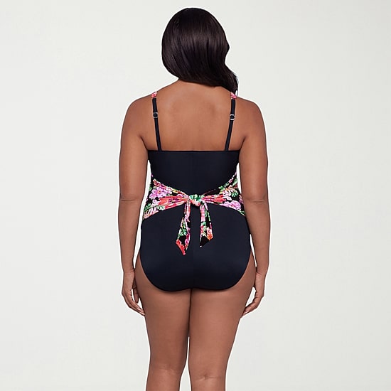 Trimshaper Womens Floral Moderate Coverage One Piece Swimsuit