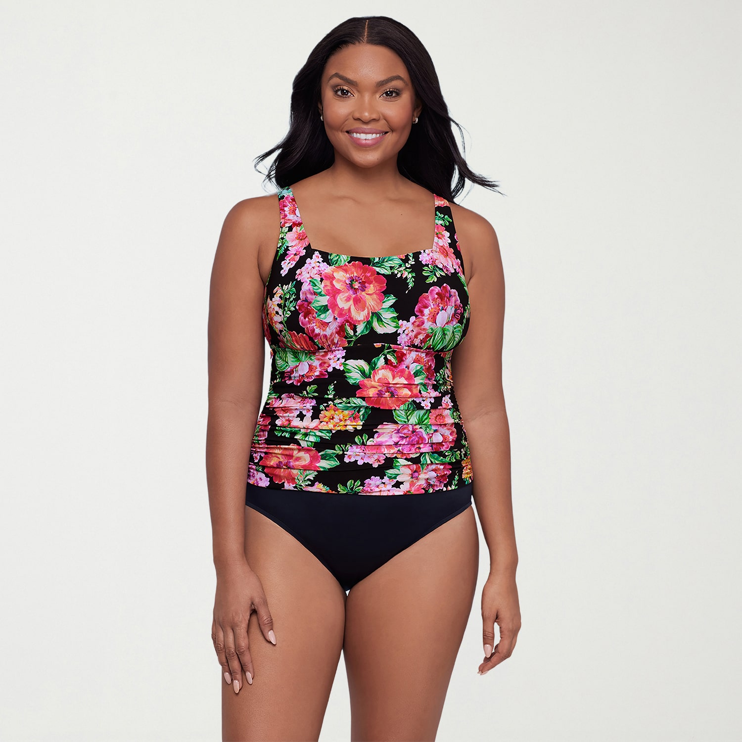 Trimshaper Womens Floral Moderate Coverage One Piece Swimsuit