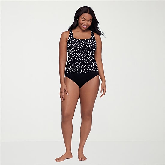 Trimshaper Womens Dots Full Coverage One Piece Swimsuit