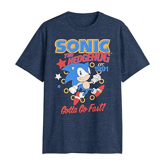 Mens Crew Neck Short Sleeve Classic Fit Sonic the Hedgehog Big and Tall Graphic T-Shirt