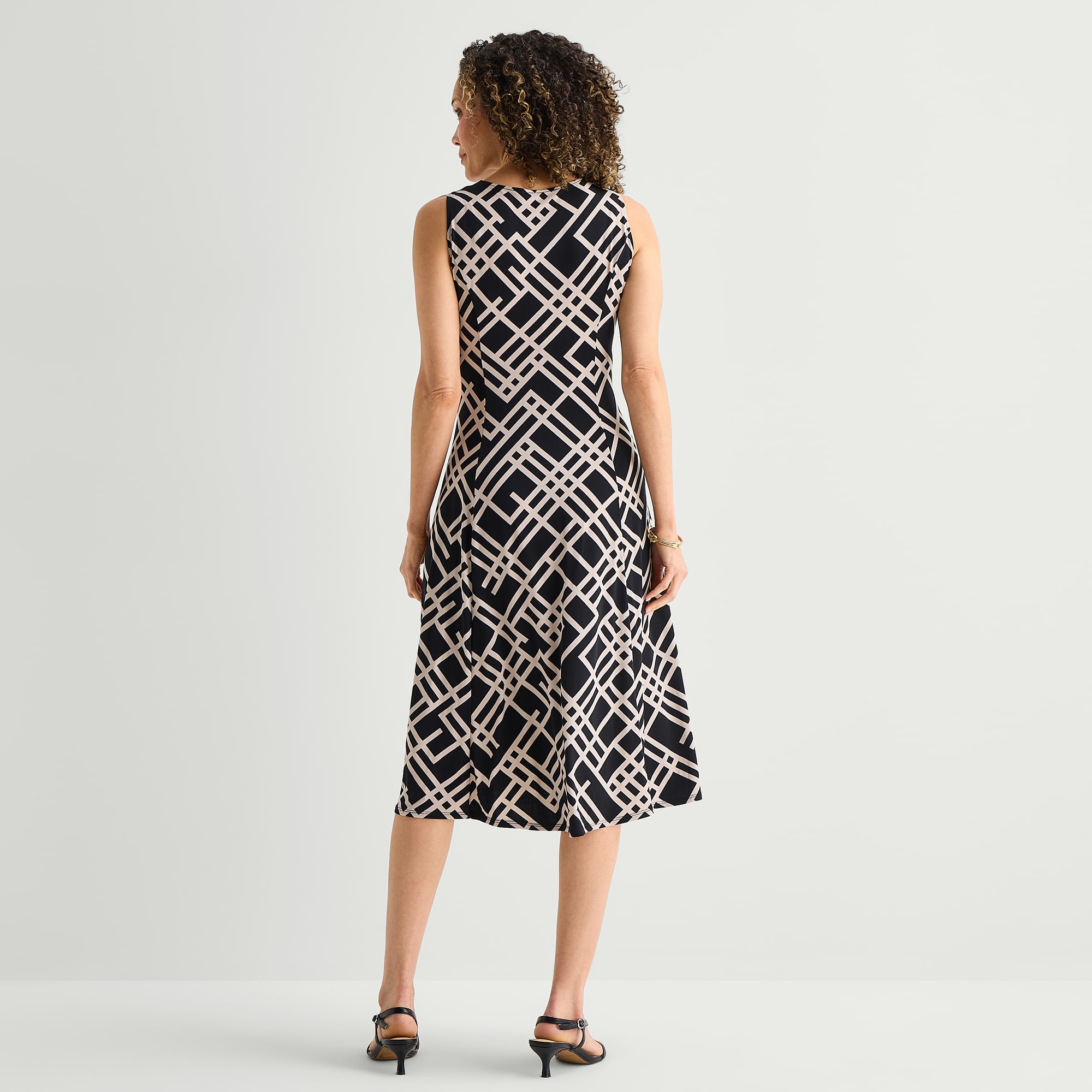 Danny & Nicole Womens Midi Geometric Jacket Dress