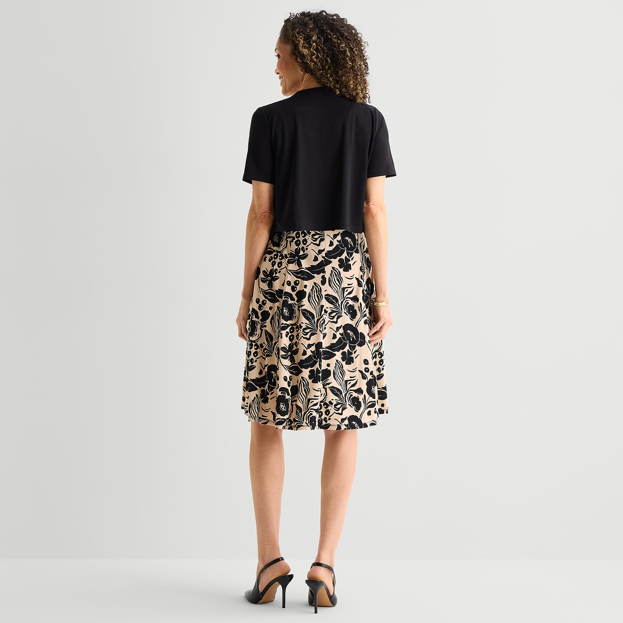 Perceptions Womens Floral Jacket Dress
