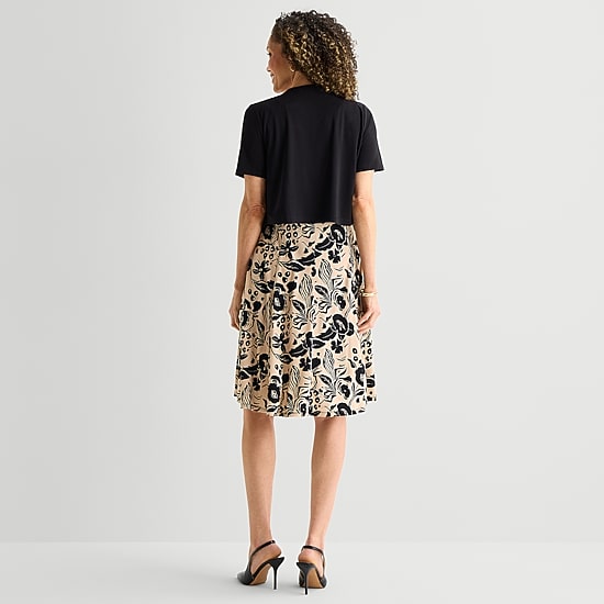 Perceptions Womens Floral Jacket Dress