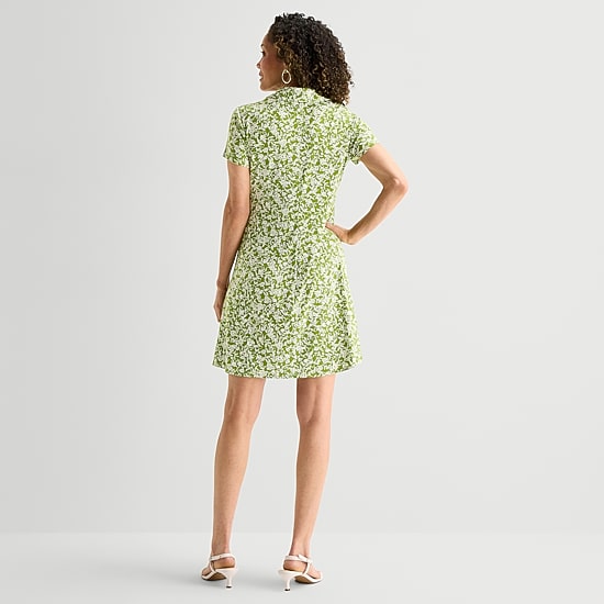 MSK Womens Short Sleeve Floral Shift Dress