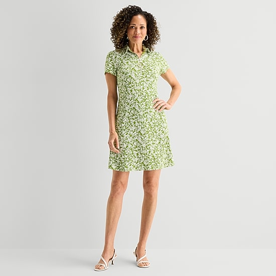 MSK Womens Short Sleeve Floral Shift Dress
