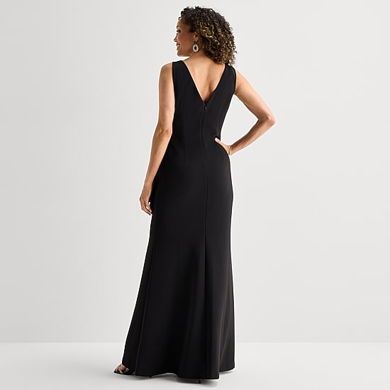 jessica howard long evening dresses Jessica Howard Women's 3/4-Sleeve Side Tuck Gown - Champagne