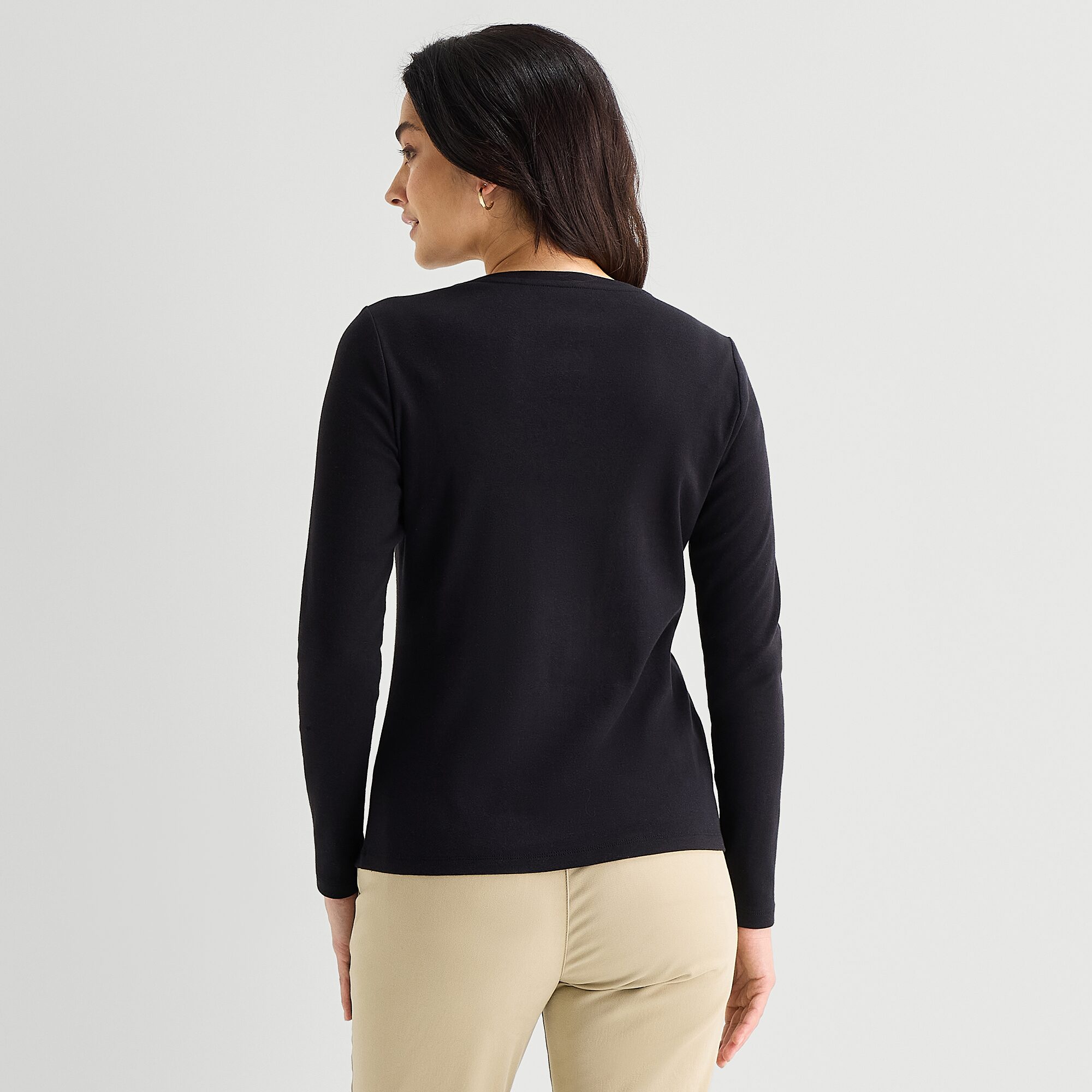St. John's Bay Womens Tall V Neck Long Sleeve T-Shirt