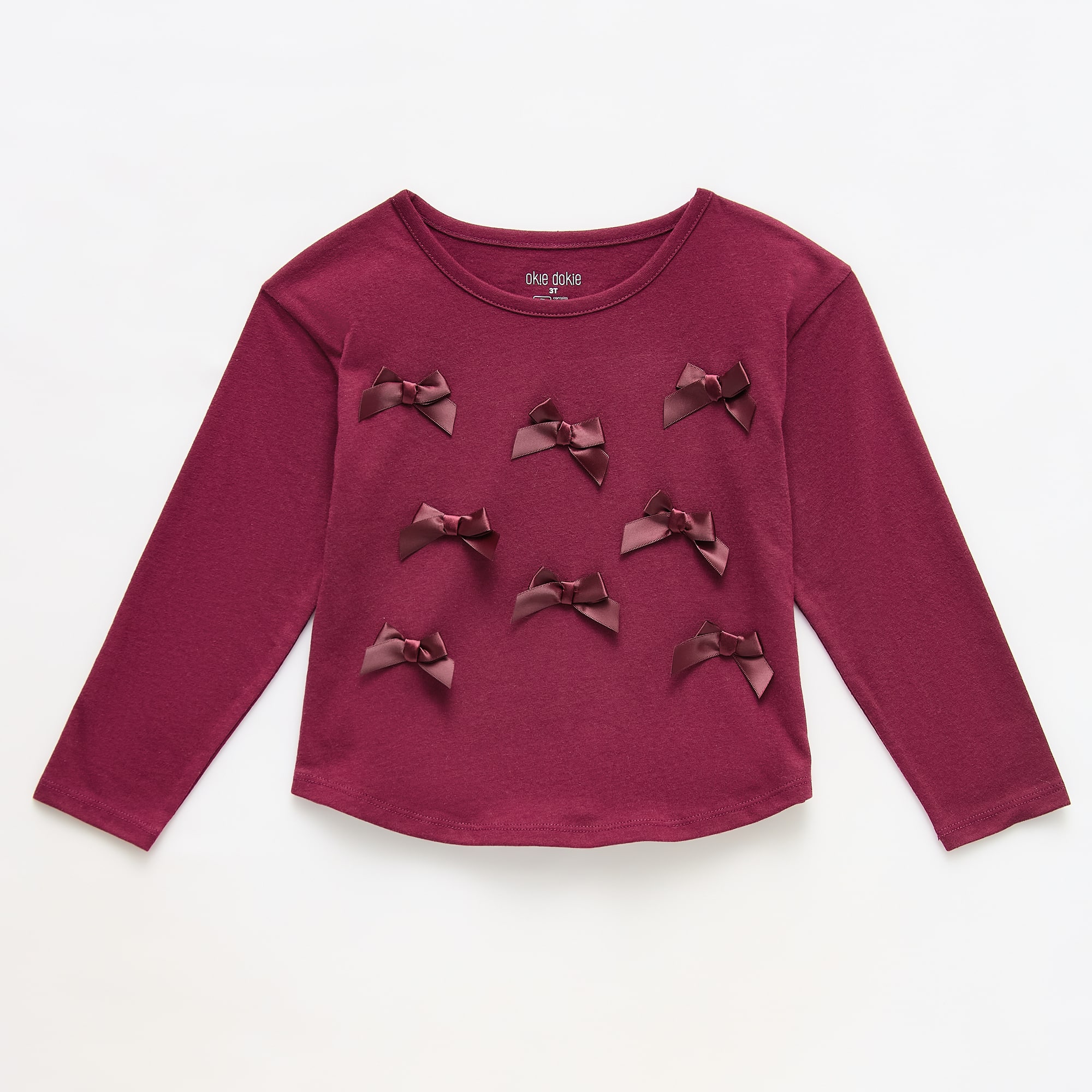 Okie Dokie Toddler & Little Girls Round Neck Long Sleeve T-Shirt
