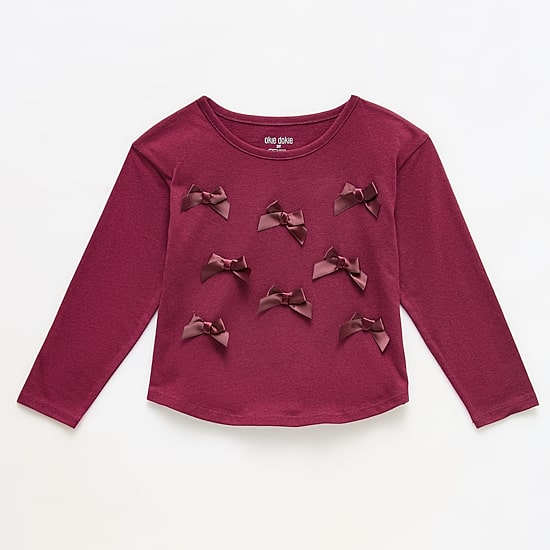 Okie Dokie Toddler & Little Girls Round Neck Long Sleeve T-Shirt