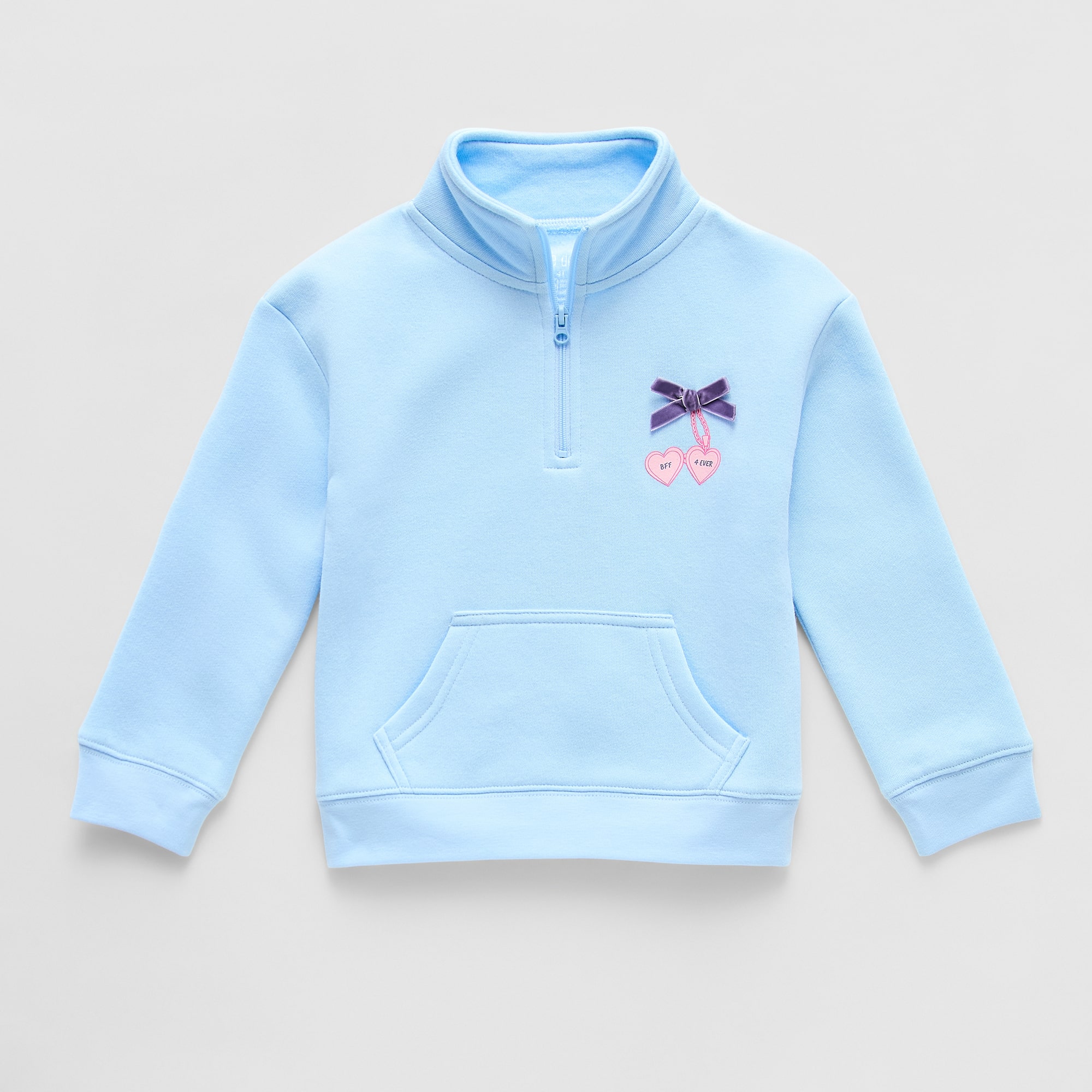 Okie Dokie Toddler & Little Girls Long Sleeve Fleece Casual Quarter-Zip Pullover