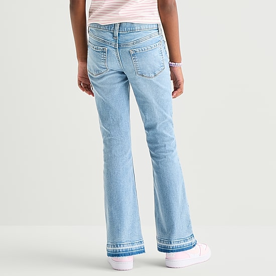 Thereabouts Little & Big Kid Girls Adjustable Waist Low Rise Flare Leg Jean