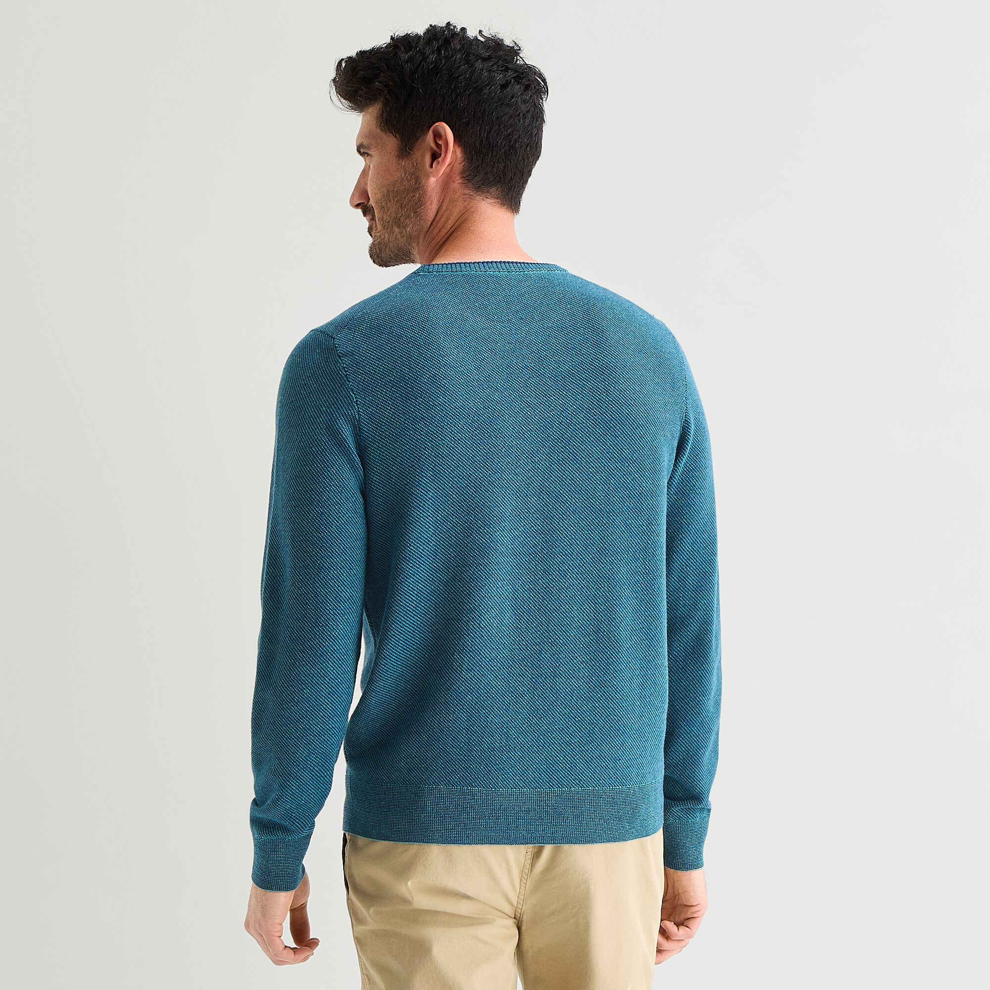 St. John's Bay Birdseye Mens Crew Neck Long Sleeve Pullover Sweater